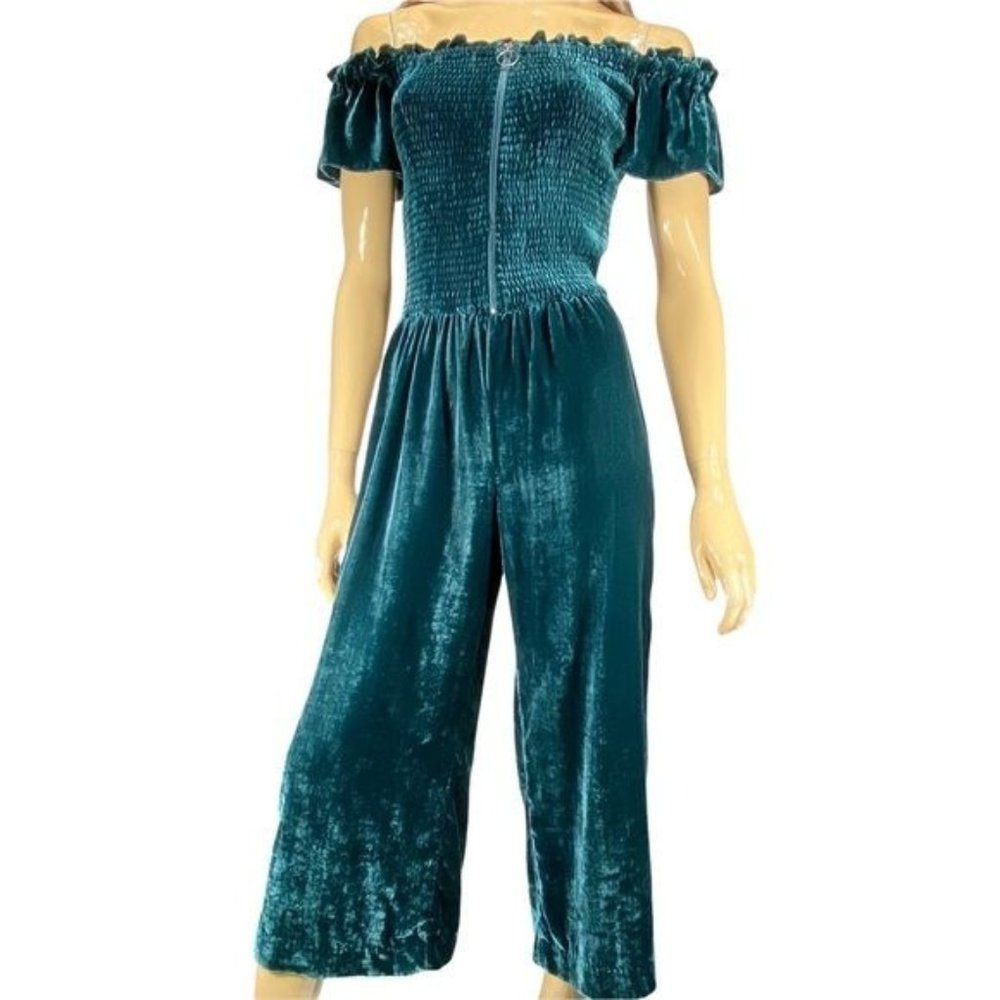 Parker Women's Green Velvet Jump Suite Women’s Size 4